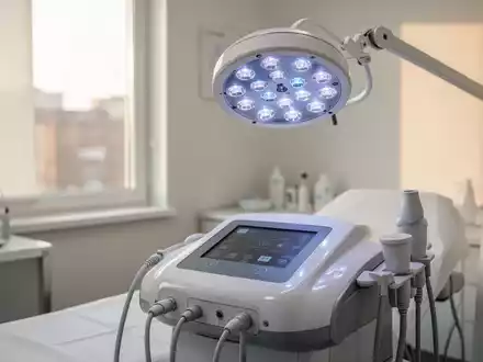 Modernes medizinisches LED-Lichttherapiegerät in einer dermatologischen Praxis. - Foto: über boerse-global.de