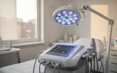 Modernes medizinisches LED-Lichttherapiegerät in einer dermatologischen Praxis. - Foto: über boerse-global.de