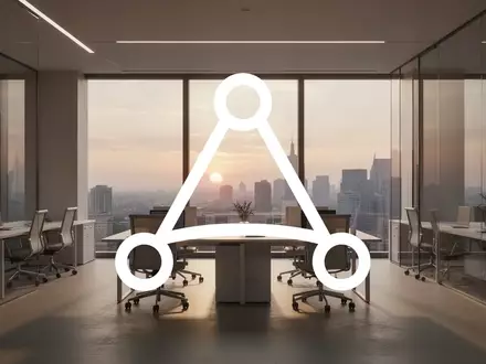 Minimalistisches, modernes Büroambiente bei Sonnenuntergang als Symbol für Unternehmenseffizienz und Personalumbau. - Foto: über boerse-global.de