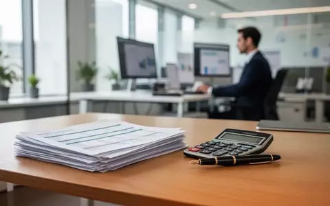 Ein ordentlicher Schreibtisch mit Finanzunterlagen und Taschenrechner in einem modernen Büro eines Kleinunternehmers. - Foto: über boerse-global.de
