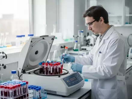 Ein Wissenschaftler analysiert Blutproben in einem modernen medizinischen Labor für Stoffwechselforschung. - Foto: über boerse-global.de