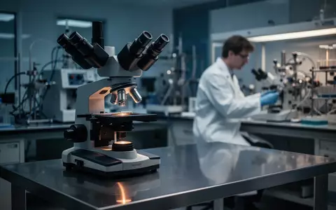 Ein modernes neurowissenschaftliches Labor mit einem Mikroskop und einem unscharfen Wissenschaftler im Hintergrund. - Foto: über boerse-global.de