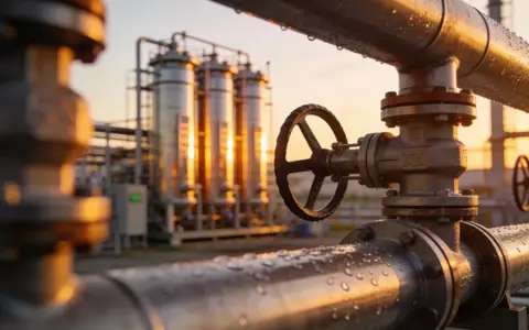 Moderne Industrieanlage zur Produktion von grünem Wasserstoff bei Sonnenuntergang. - Foto: über boerse-global.de