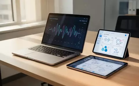 Ein moderner Büroarbeitsplatz mit Laptop und Tablet, die für Notizen und digitale Aufzeichnungen genutzt werden. - Foto: über boerse-global.de