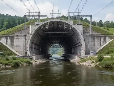 Ein neu fertiggestellter Tunnelzugang für die Stromtrasse Suedlink in einer grünen Landschaft. - Foto: über boerse-global.de