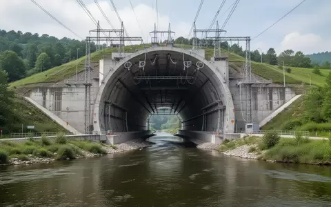 Ein neu fertiggestellter Tunnelzugang für die Stromtrasse Suedlink in einer grünen Landschaft. - Foto: über boerse-global.de