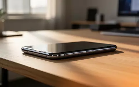 Ein modernes Smartphone liegt auf einem minimalistischen Holztisch in einem hellen Büro. - Foto: über boerse-global.de