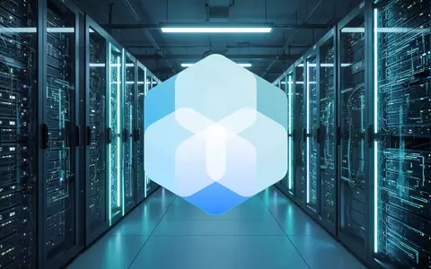 Hochmoderne Serverräume in einem Rechenzentrum mit blau leuchtenden Lichtakzenten als Symbol für digitale Infrastruktur. - Foto: über boerse-global.de