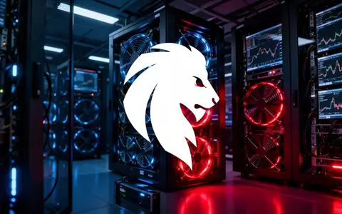 Abstrakte, dunkle Finanzumgebung mit leuchtenden Server-Einheiten, die Marktvolatilität und Mining-Infrastruktur symbolisieren. - Foto: über boerse-global.de