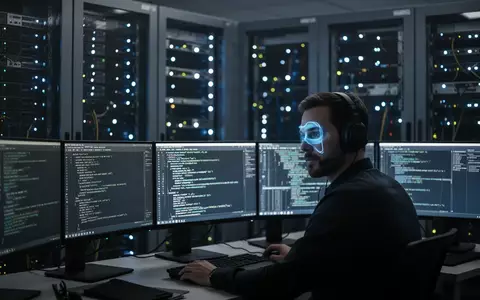 Ein Cybersicherheitsexperte arbeitet in einem modern beleuchteten Serverraum an einer digitalen Datenanalyse. - Foto: über boerse-global.de