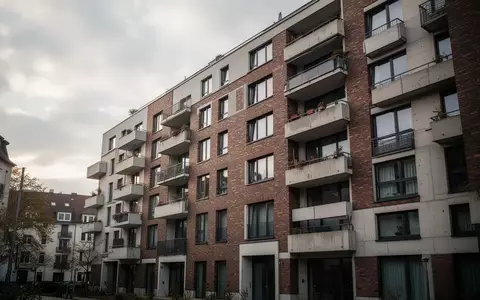 Moderne Wohnhausfassade in einer deutschen Stadt bei bewölktem Tageslicht. - Foto: über boerse-global.de
