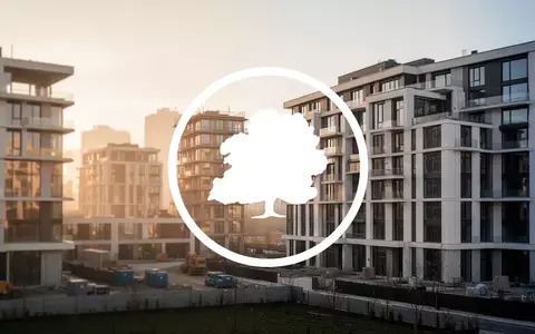 Moderne Wohngebäude auf einer Baustelle bei Sonnenuntergang als Symbol für den Wohnungsbau. - Foto: über boerse-global.de