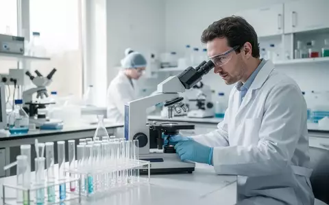 Ein Wissenschaftler arbeitet in einem modernen medizinischen Labor an einer klinischen Studie zur Zelltherapie. - Foto: über boerse-global.de
