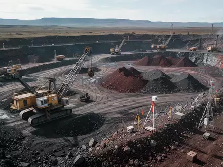 Ein offener Bergbaubetrieb mit schwerem Gerät in einer weitläufigen Landschaft bei Tageslicht. - Foto: über boerse-global.de