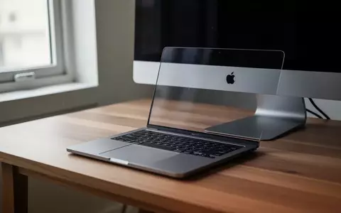 Ein modernes MacBook Pro auf einem minimalistischen Schreibtisch in einer hellen, professionellen Arbeitsumgebung. - Foto: über boerse-global.de