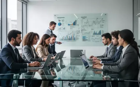 Ein Team von Fachleuten arbeitet in einem modernen Büro an einer strategischen Planung für KI-Unternehmensprozesse. - Foto: über boerse-global.de