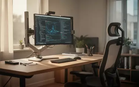 Ein aufgeräumter Homeoffice-Arbeitsplatz mit ergonomisch eingestelltem Monitor und natürlichem Tageslicht. - Foto: über boerse-global.de