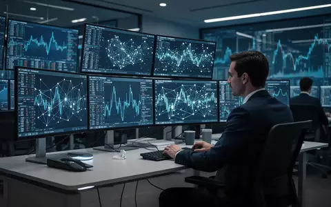 Ein Finanzanalyst arbeitet in einem modernen Kontrollzentrum an der Überwachung von Cybersicherheitsdaten. - Foto: über boerse-global.de