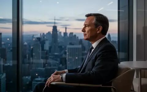 Ein nachdenklicher Technologie-Manager blickt in einem minimalistischen Büro bei Dämmerung auf die Skyline einer Stadt. - Foto: über boerse-global.de