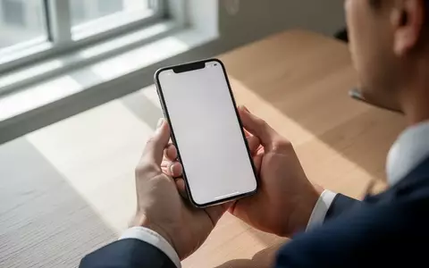 Eine Person hält ein Smartphone in einer hellen Büroumgebung, während sie auf den leeren Bildschirm schaut. - Foto: über boerse-global.de