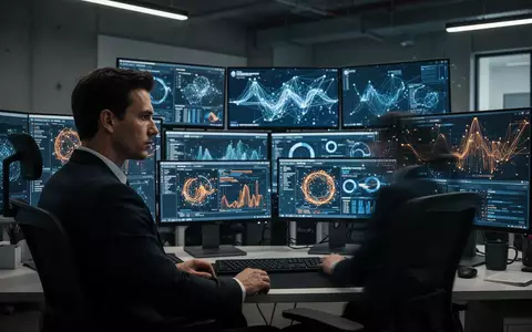 Ein IT-Sicherheitsexperte arbeitet in einem modernen Kontrollzentrum an der Überwachung komplexer Systemdaten. - Foto: über boerse-global.de