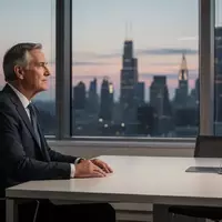 Ein nachdenklicher Manager in einem modernen Bürogebäude bei Dämmerung, der auf die Stadt blickt. - Foto: über boerse-global.de