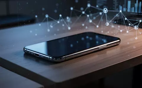 Ein Smartphone liegt auf einem Schreibtisch, während im Hintergrund abstraktes digitales Licht die Netzwerksicherheit symbolisiert. - Foto: über boerse-global.de