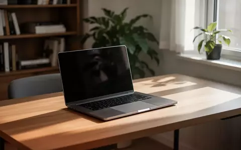 Ein moderner, aufgeräumter Schreibtisch mit einem Laptop in einem hellen Arbeitszimmer bei natürlichem Tageslicht. - Foto: über boerse-global.de