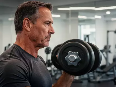 Ein sportlicher Mann trainiert in einem modernen Fitnessstudio, Fokus auf körperliche Aktivität und Gesundheit. - Foto: über boerse-global.de