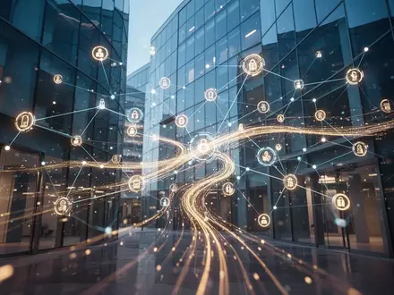 Abstrakte Darstellung moderner Finanztechnologie und digitaler Vernetzung in einem professionellen, technologischen Umfeld. - Foto: über boerse-global.de