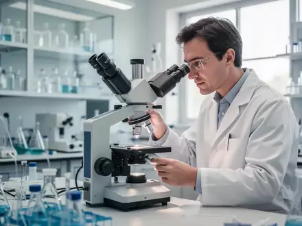 Ein Wissenschaftler arbeitet in einem modernen klinischen Labor an einem Mikroskop für neurowissenschaftliche Forschung. - Foto: über boerse-global.de