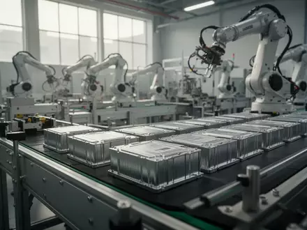 Automatisierte Produktionslinie in einer modernen Batteriefabrik mit Fokus auf Lithium-Ionen-Zellen. - Foto: über boerse-global.de