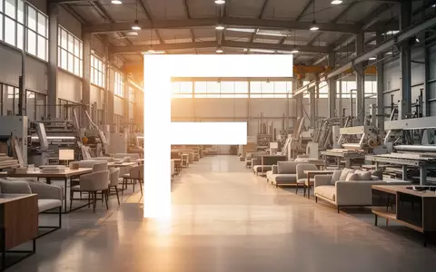Moderne Produktionshalle für Möbel in warmem Licht als Symbol für wirtschaftliches Wachstum. - Foto: über boerse-global.de