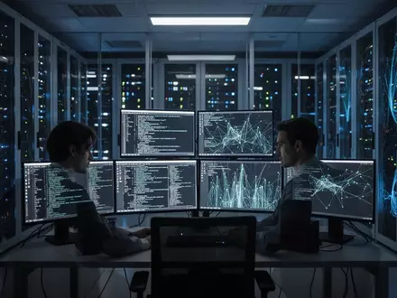 Ein IT-Sicherheitsexperte arbeitet in einem Serverraum an der Analyse eines Cyberangriffs auf Gesundheitsdaten. - Foto: über boerse-global.de