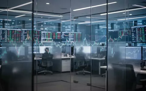 Abstrakte Darstellung eines modernen Finanzhandelsplatzes mit fokussierter, professioneller Lichtstimmung. - Foto: über boerse-global.de