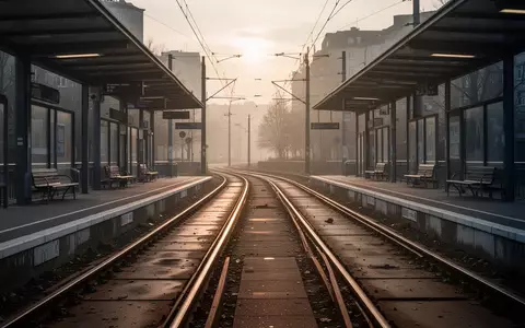 Leerer Bahnsteig einer Straßenbahnstation in Saarbrücken bei Morgendämmerung während eines Streiks. - Foto: über boerse-global.de