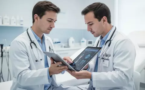 Ein Arzt in einer modernen Klinik bei der medizinischen Arbeit mit einem Tablet. - Foto: über boerse-global.de