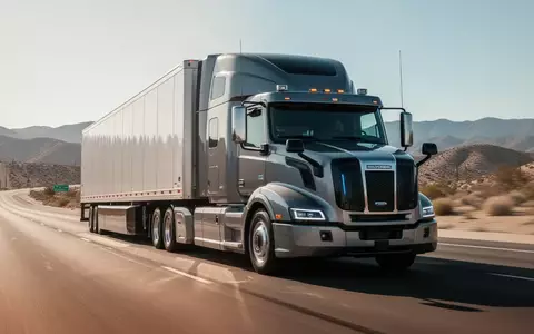 Ein autonomer Schwerlast-Lkw fährt bei Tageslicht auf einem kalifornischen Highway. - Foto: über boerse-global.de