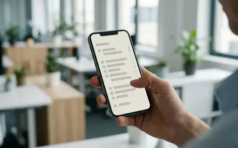 Ein modernes Smartphone in einer Hand, das in einer hellen Büroumgebung ein Menü für Datenschutzeinstellungen anzeigt. - Foto: über boerse-global.de