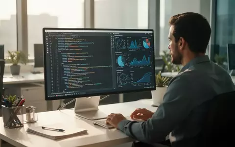 Softwareentwickler arbeitet an einem modernen Schreibtisch bei natürlichem Licht an komplexen Datenanalysen. - Foto: über boerse-global.de
