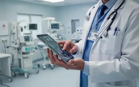 Ein Kardiologe in einem modernen klinischen Umfeld betrachtet medizinische Daten auf einem Tablet. - Foto: über boerse-global.de