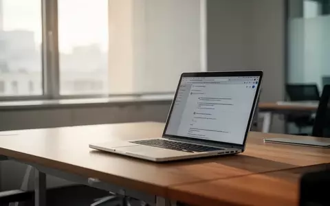Ein moderner, aufgeräumter Büroarbeitsplatz mit einem Laptop auf einem Schreibtisch bei natürlichem Tageslicht. - Foto: über boerse-global.de
