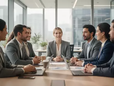 Professionelle Atmosphäre bei einem Meeting in einem modernen Büro, die Offenheit und psychologische Sicherheit symbolisiert. - Foto: über boerse-global.de