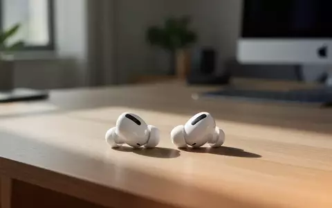 Moderne Apple AirPods Pro 3 Kopfhörer liegen auf einem minimalistischen Schreibtisch in hellem Tageslicht. - Foto: über boerse-global.de