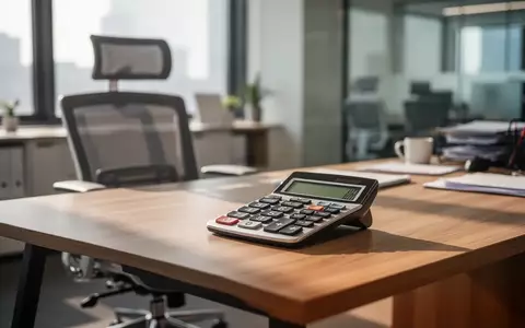 Ein aufgeräumter Schreibtisch in einem modernen Büro mit einem Taschenrechner und professioneller Arbeitsatmosphäre. - Foto: über boerse-global.de