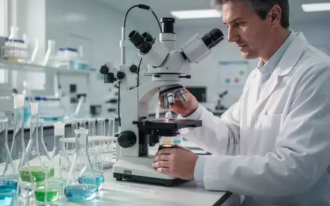 Ein Forscher bei der Arbeit an einem Mikroskop in einem modernen, hellen Labor zur Untersuchung neurologischer Prozesse. - Foto: über boerse-global.de