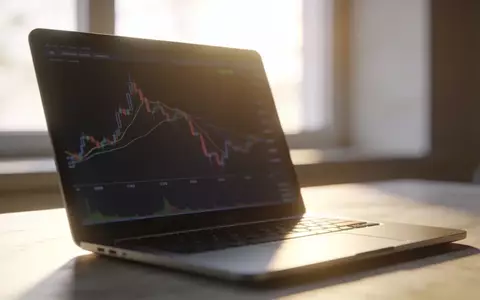 Ein moderner, aufgeräumter Arbeitsplatz mit einem Laptop, der einen neutralen Börsenchart ohne Text anzeigt. - Foto: über boerse-global.de