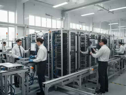 Moderne Fertigungshalle für KI-Server in einem neuen Industriestandort von Apple in den USA. - Foto: über boerse-global.de