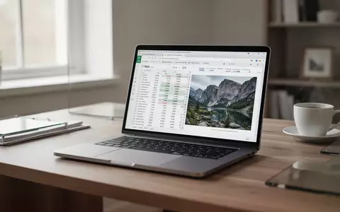 Ein moderner Schreibtisch mit einem Laptop, auf dem eine Kalkulationstabelle für die Buchhaltung geöffnet ist. - Foto: über boerse-global.de