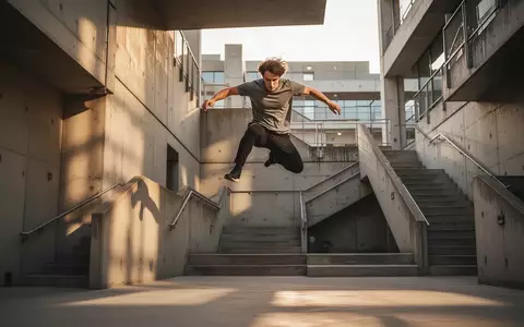 Eine Person bei einer Parkour-Ăbung in einem urbanen Umfeld zur StĂ€rkung der psychischen Resilienz. - Foto: ĂŒber boerse-global.de